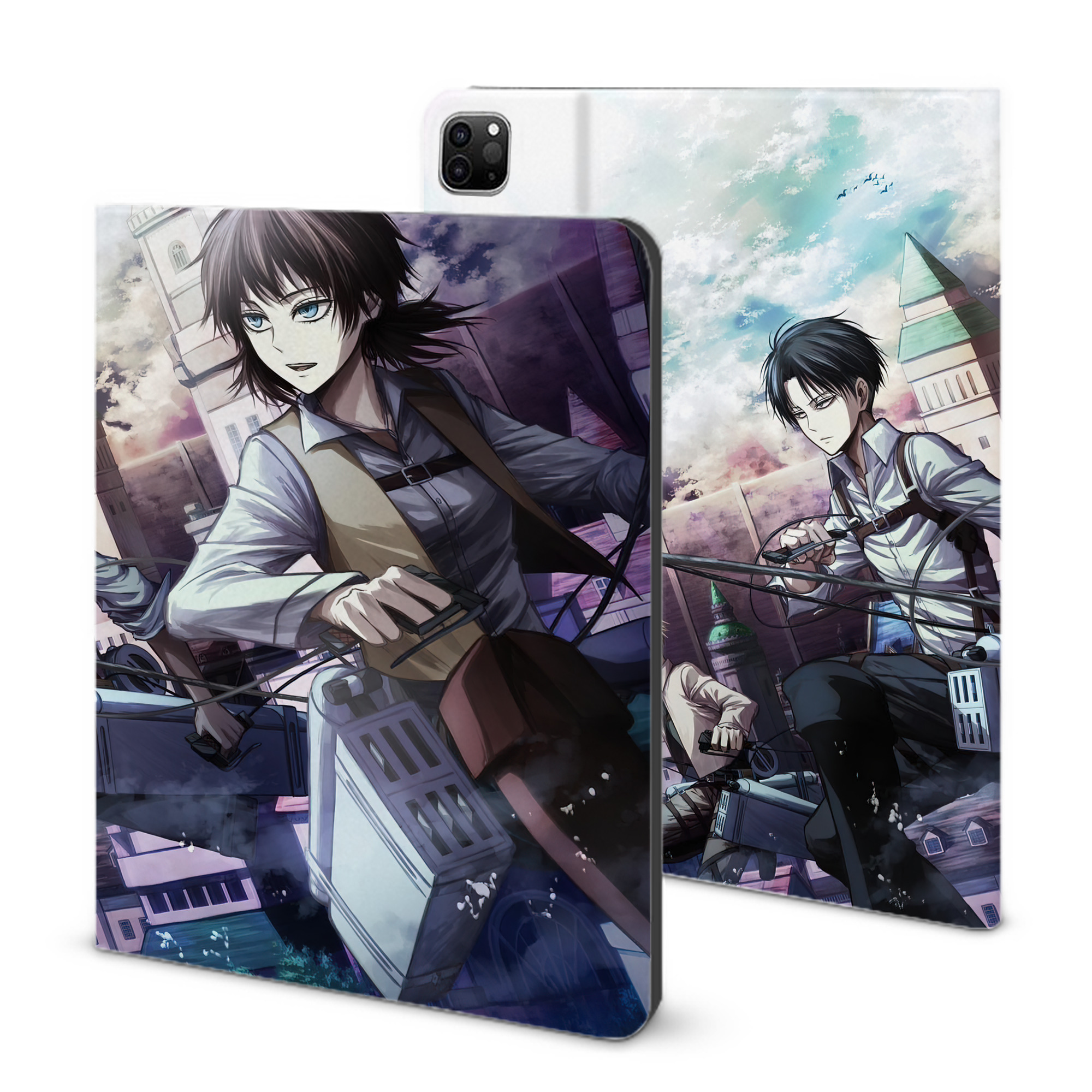 （画像用） 進撃の巨人 Attack on Titan IPad ケース ブック型 PUレザー TPU 耐衝撃 軽量 薄型 ペン収納なし 全面保護 IPad 各モデル対応